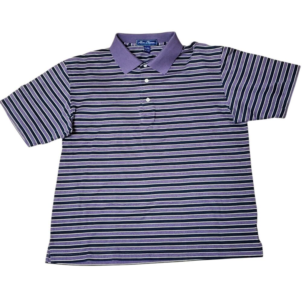 Alan Flusser Mens Sz Large Golf Mens Polo Shirt Short Sleeve